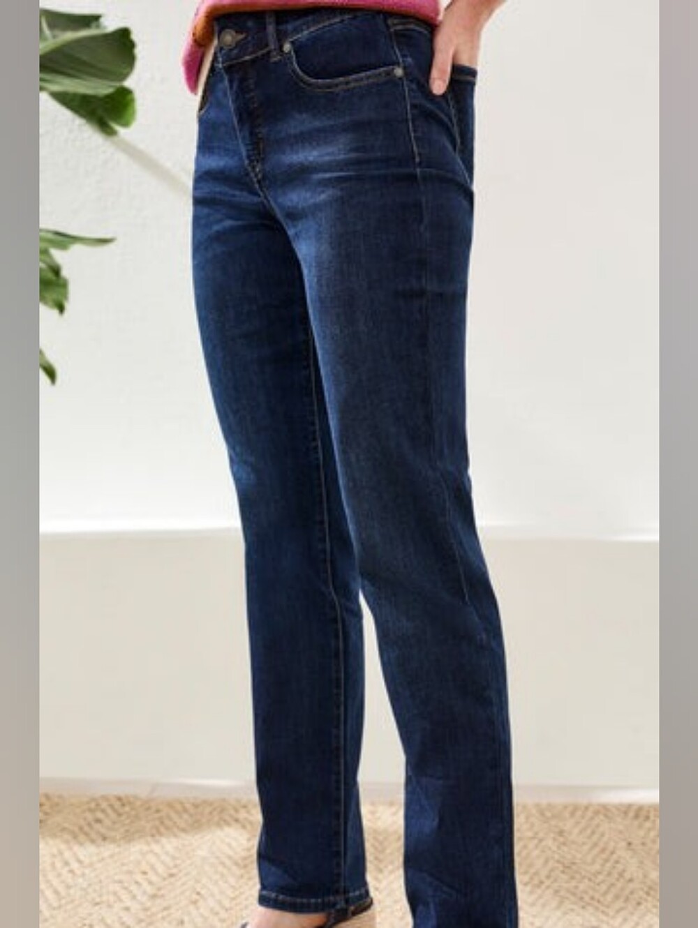 10 Tribal Dark Wash Sophia Curvy Straight Jeans
